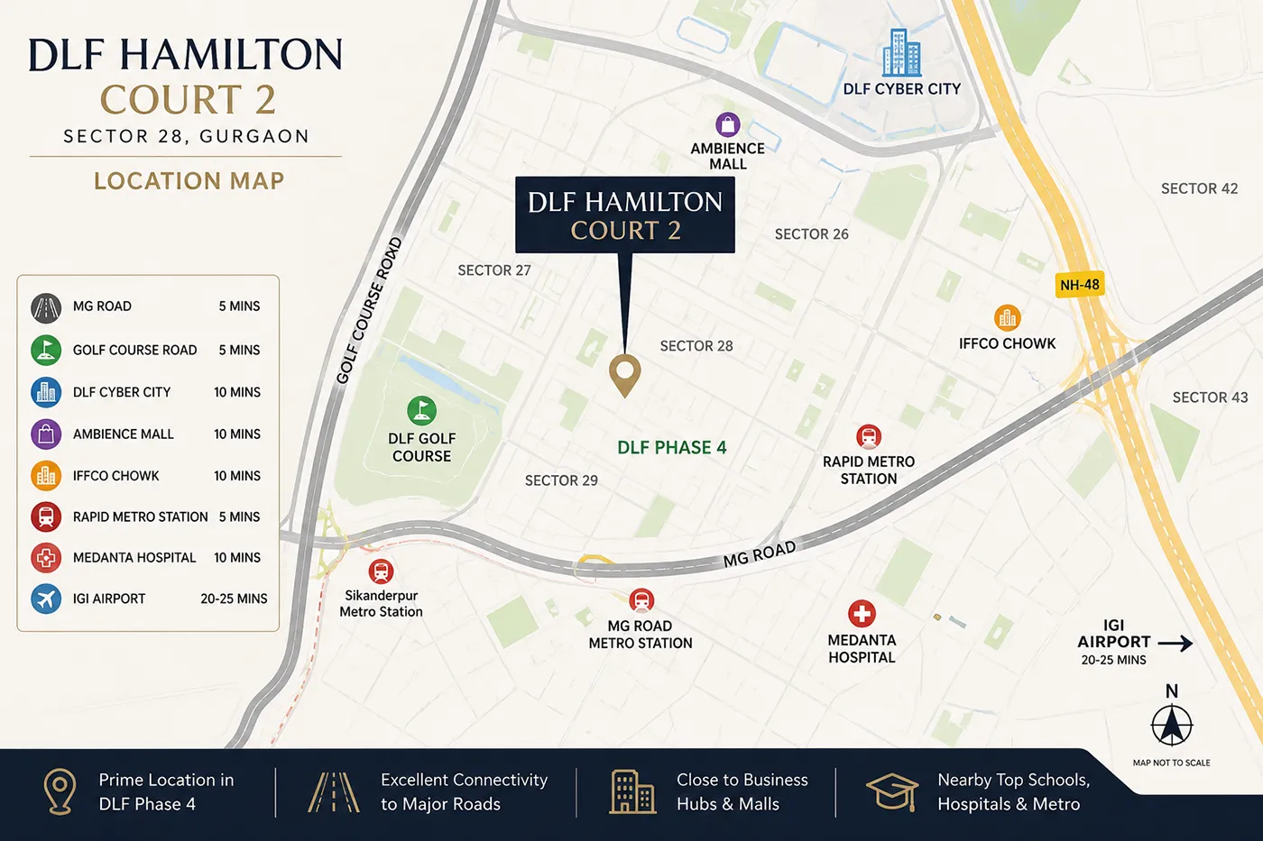 DLF The Magnolias 2 Location Map